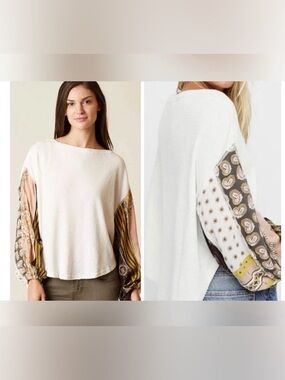 Free People We The Free Blossom Waffle Knit Top— Size Small
